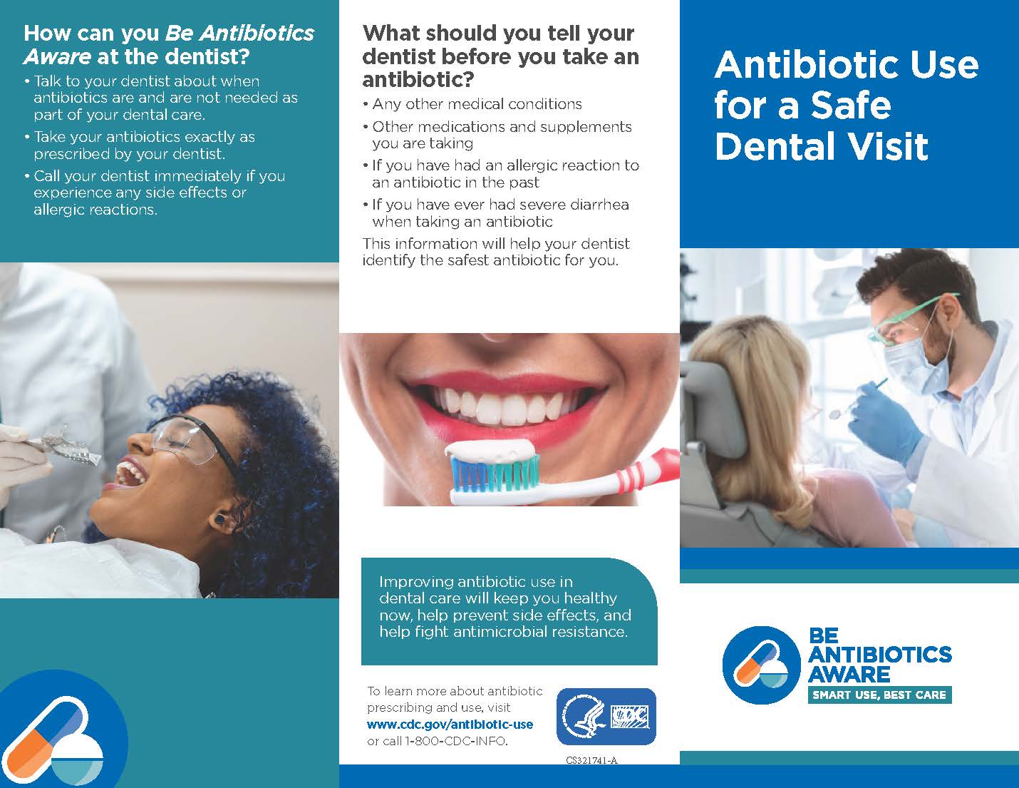 CDC Antibiotics Awareness tri-fold mockup