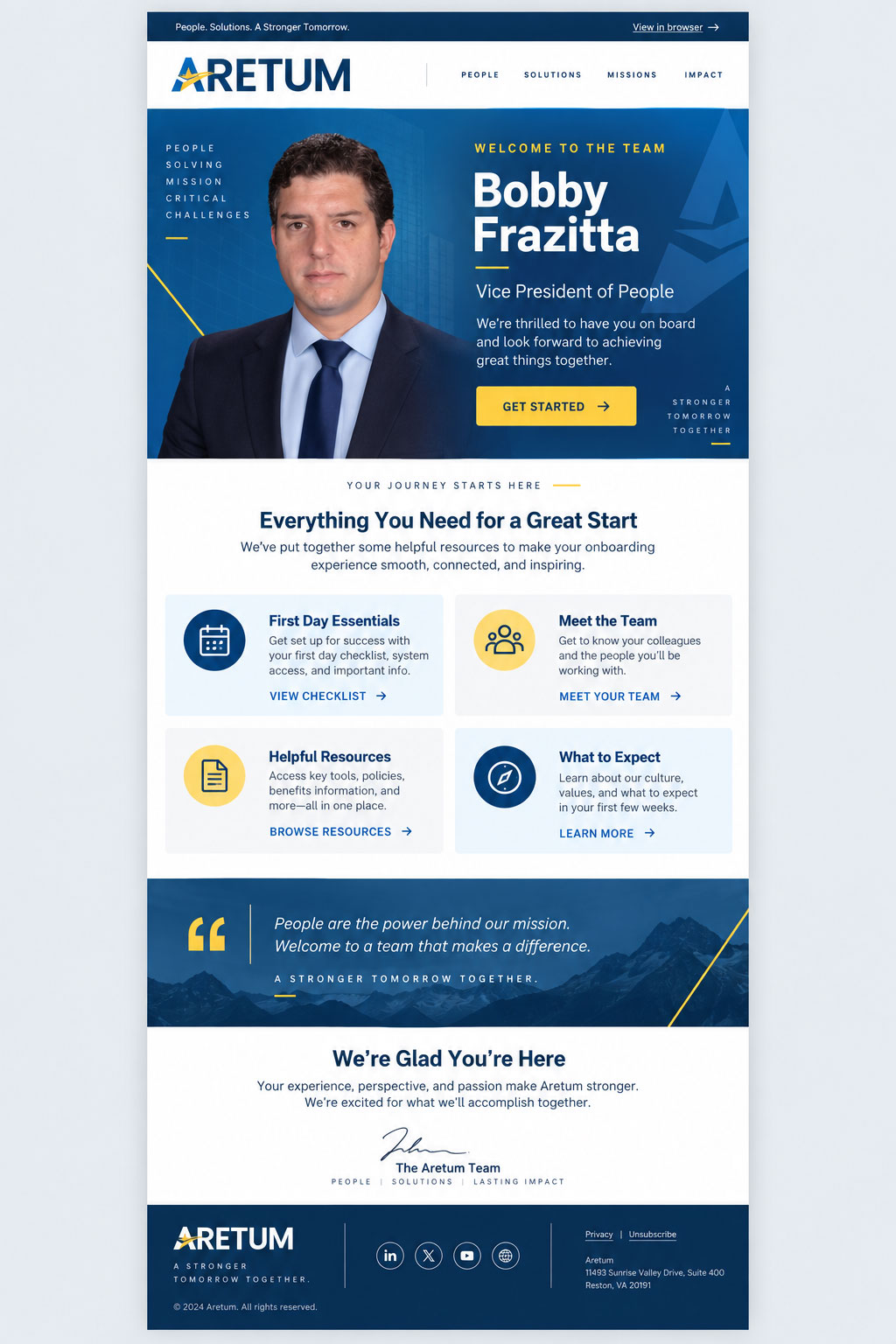 Welcome email for Bobby Fritz